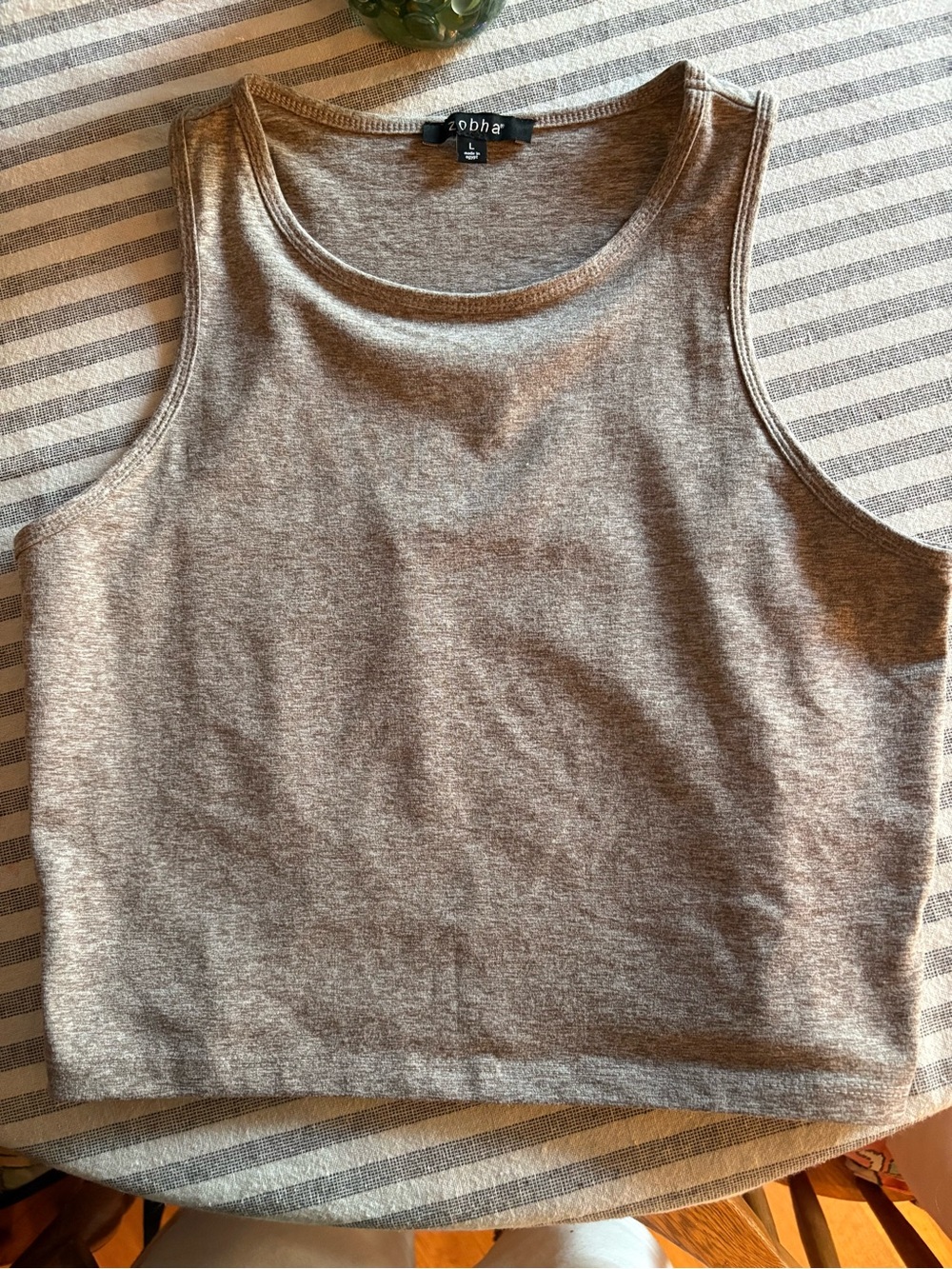 Tan Sleeveless Crop Tank Top